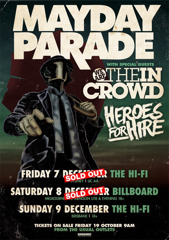 Mayday Parade, We Are The In Crowd, Heroes For Hire Australian tour dates…