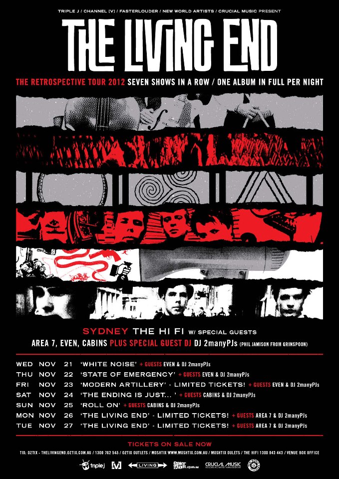 The Living End – Retrospective Tour – The Hi Fi Sydney – November 26 & 27 2012