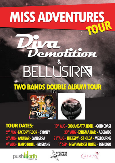 The Miss Adventures tour – Diva Demolition and Bellusira – The Factory, Sydney – August 2, 2013