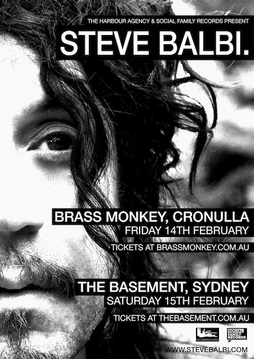 Steve Balbi announces headlining Shows at The Basement & Brass Monkey in Sydney