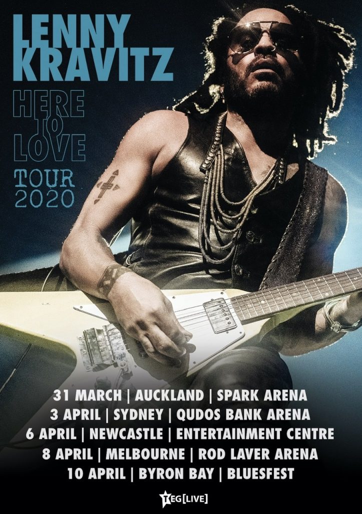 LENNY KRAVITZ ANNOUNCES “HERE TO LOVE” WORLD TOUR COMING TO AUSTRALIA