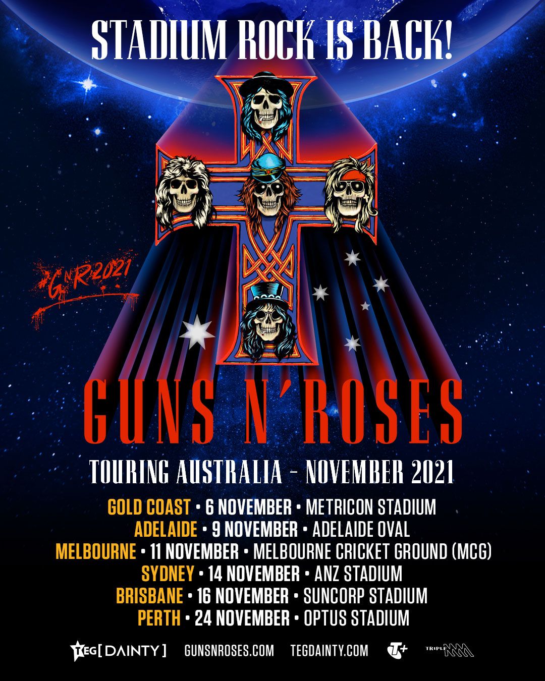 GUNS N’ ROSES Announce Australian Stadium Tour