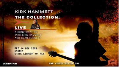 KIRK HAMMETT – ‘The Collection’: Live A conversation with Kirk Hammett and music journalist, Sean Sennett